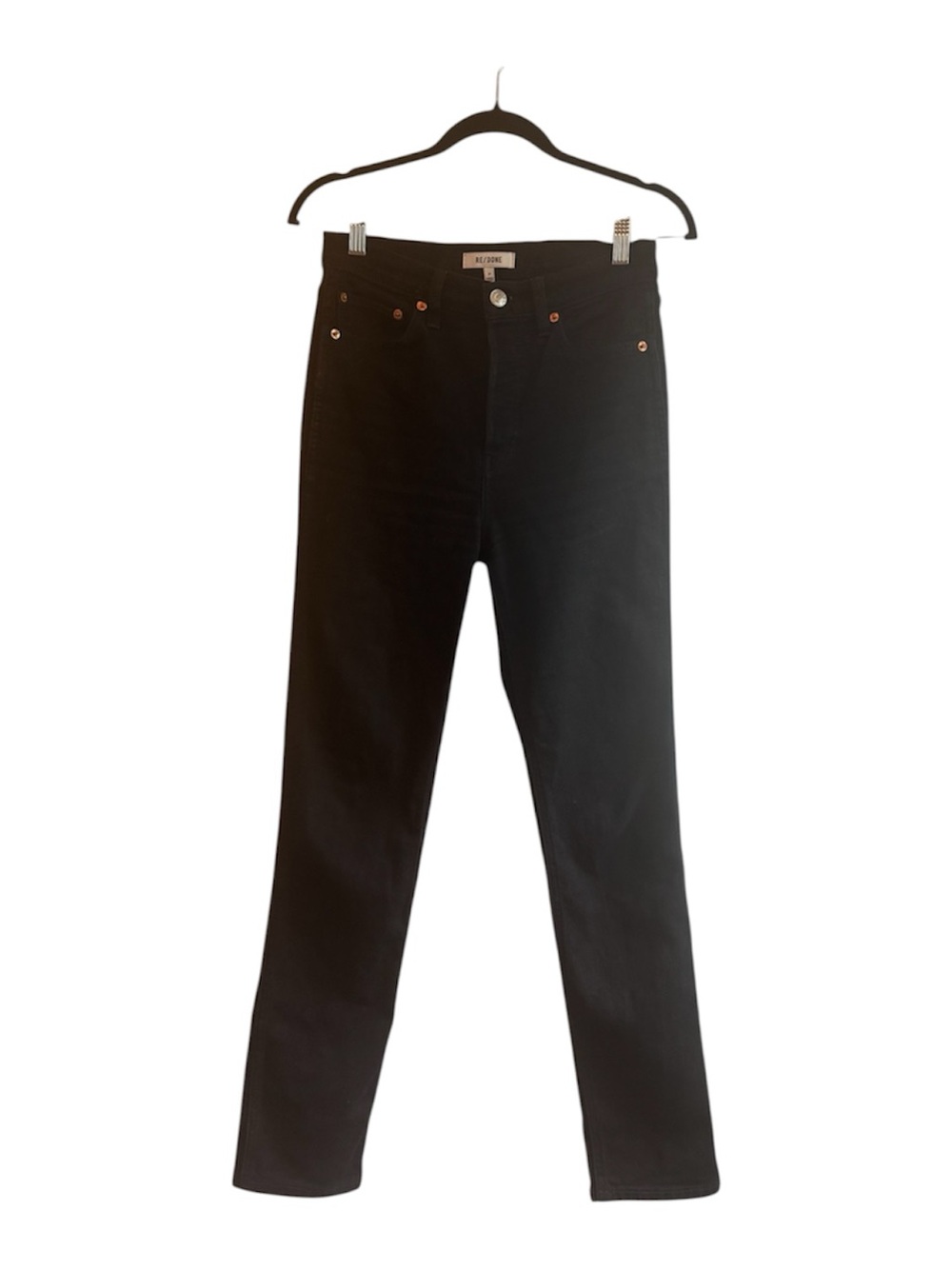 RE/DONE Black High-Rise Straight Jeans